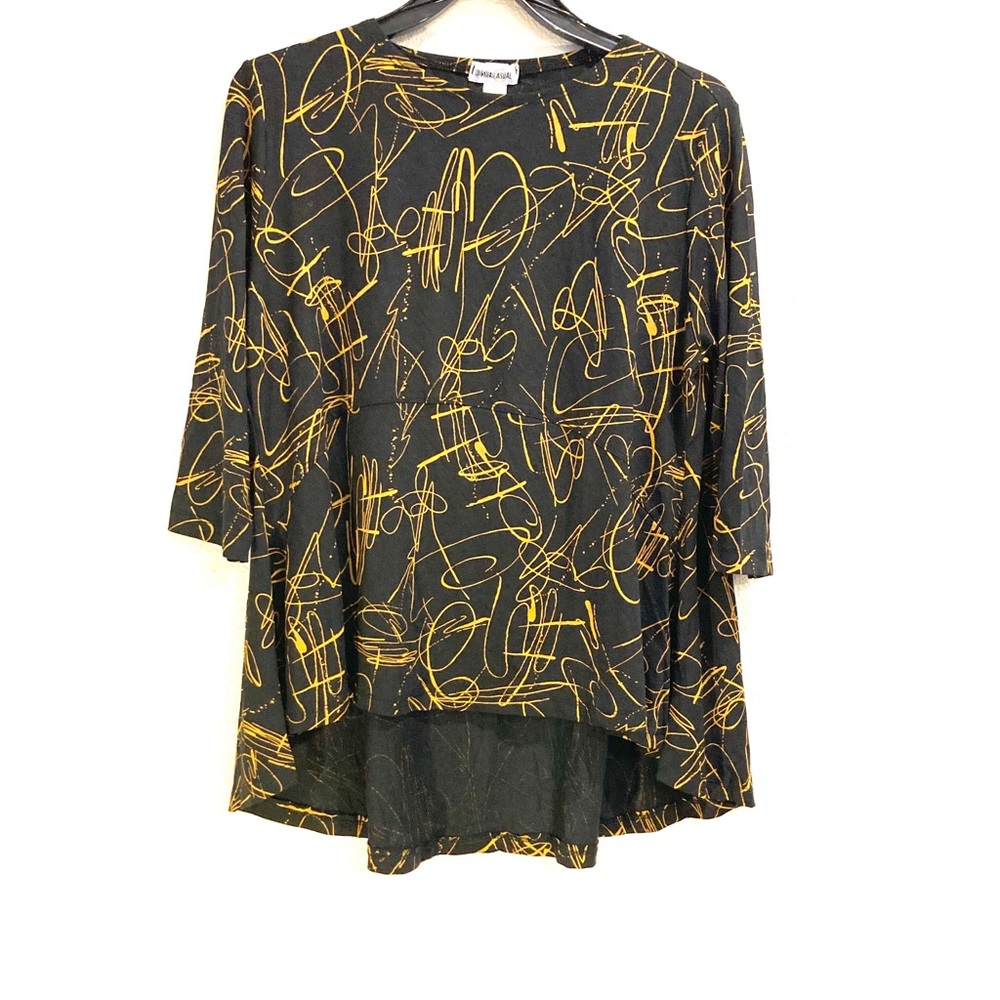 Kosher Casual 3/4 Sleeve Flared Hi-Lo Tunic